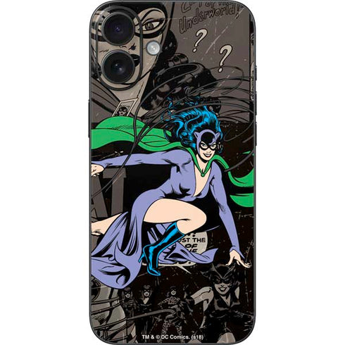 DC Comics Catwoman Vintage Action Pose Pattern iPhone 16 Plus Skin